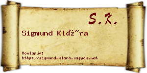 Sigmund Klára névjegykártya